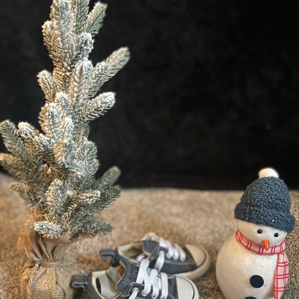 Converse Baby Sneakers with Snowman Decor